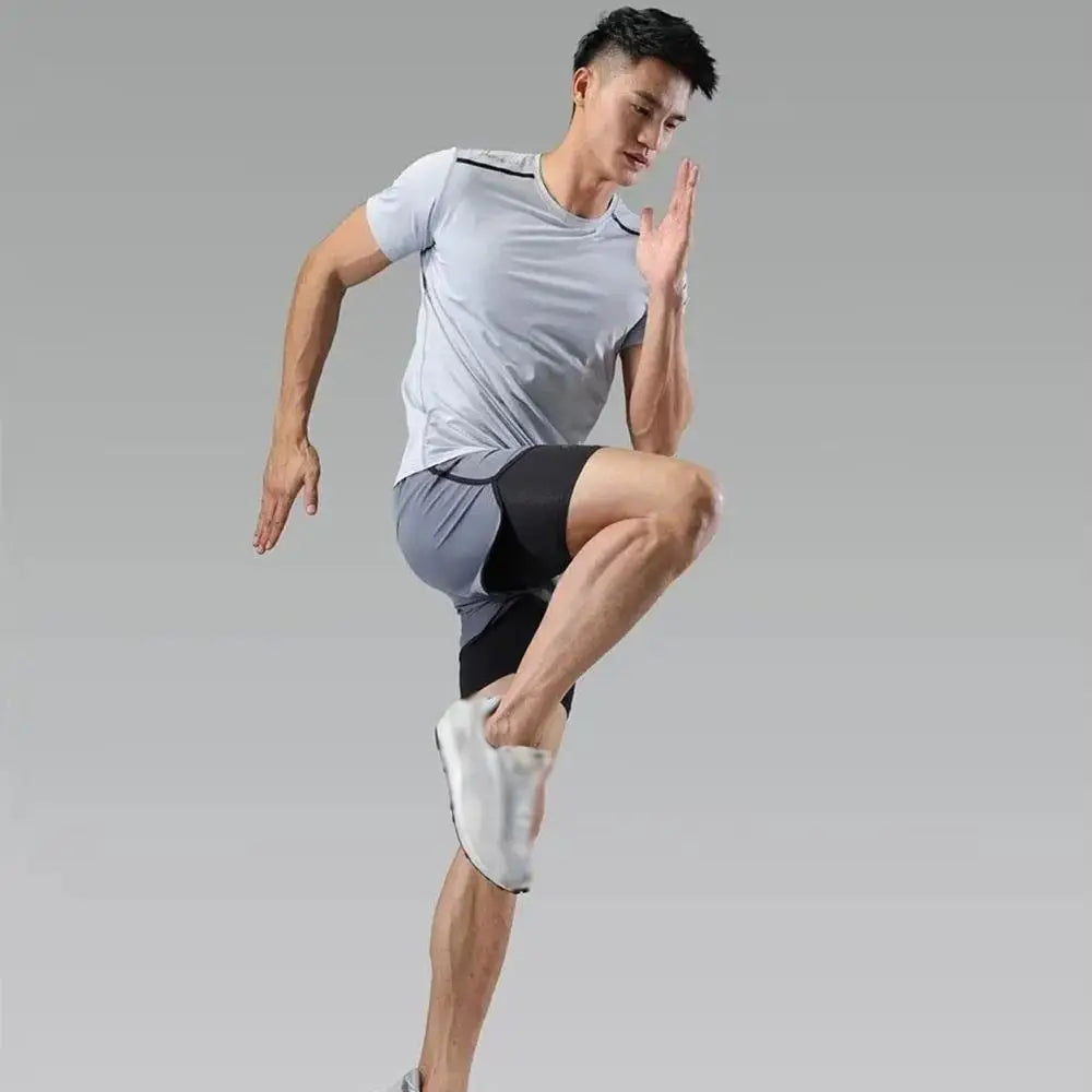 Gym Wear 2 in 1 Men Running Pants Quick Dry Leisure Male Sports Short Pants Workout Quarter Pants Fitness Gym Shorts Running