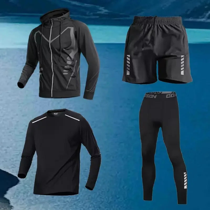 Men's Sportswear Set | Moisture Wicking Gym Clothes | Stretch Athletic Wear | Workout Suits for Men Training