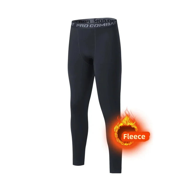 Winter Underwear Pants Warm Fleece Liner Running Skiing Tights Men Compression Sports GYM Fitness Pants Quick Dry Leggings
