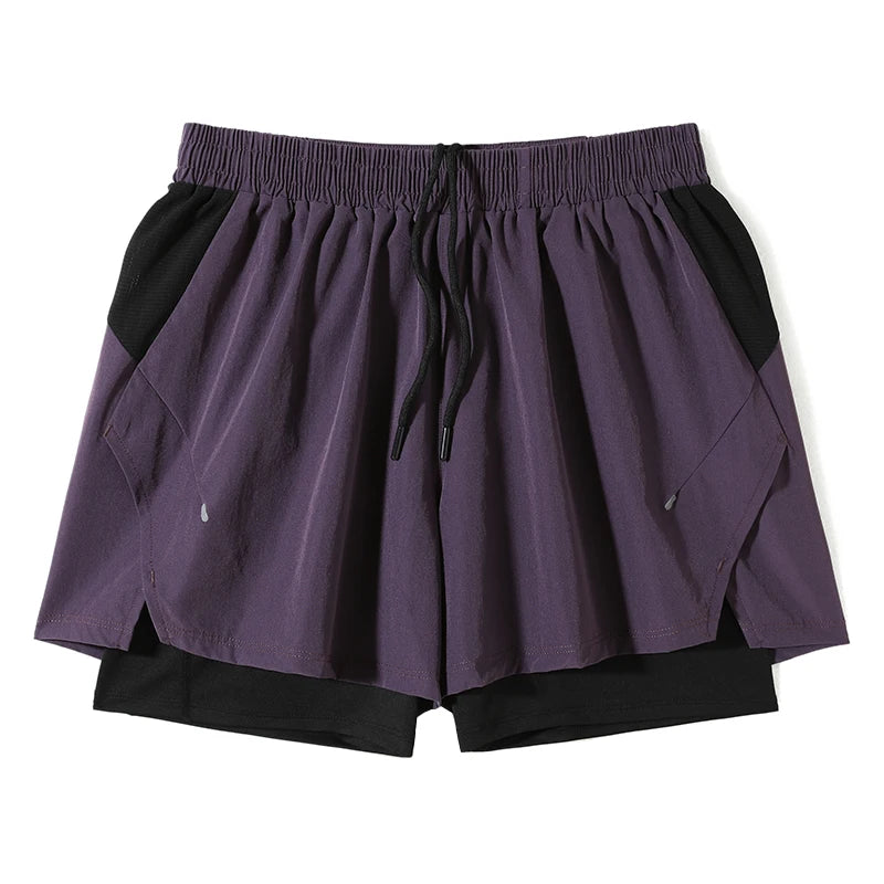 Men's Running Shorts Gym Sports Fitness Training Jogging Sportswear Breathable Quick-Dry Compression Workout Clothing