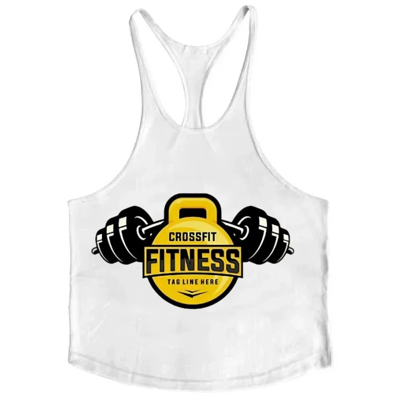 2025 Men's Clothing Bodybuilding and Fitness Stringers Athletic Training Vest Gym Men's Sportswear Workout Vest Muscle