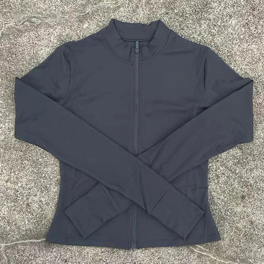 Women Sport Jacket Long Sleeve Shirt Workout Coat Gym Training Clothing Yoga Sportswear