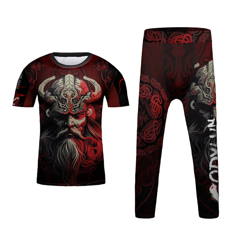 Kids Gym Clothing Tracksuit MMA BJJ Jiu Jitsu Rashguard Quick Dry Boy Children Boxing Sport Suit Running Set Training Sportswear