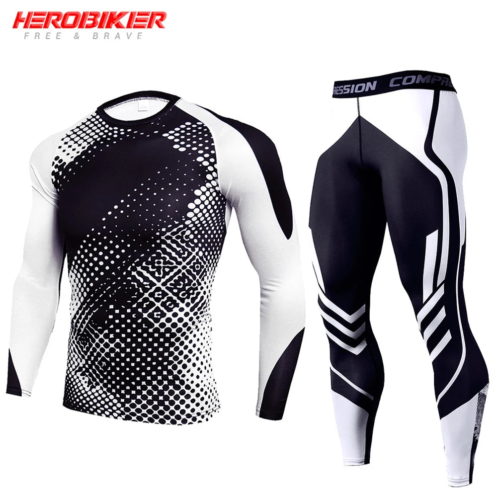 Men's Compression Sportswear Suits Gym Tights Training Clothes Workout Jogging Sports Set Running Rashguard Tracksuit For Men
