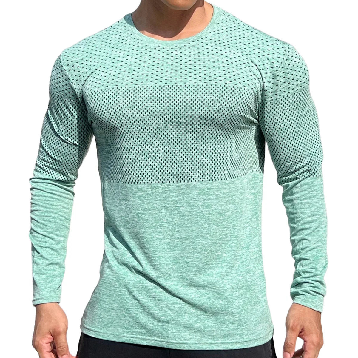 Men Gym Fitness Running Sport Quick Dry Shirts Skinny Long Sleeve T-shirt Male Jogging Workout Tees Tops Training Clothing