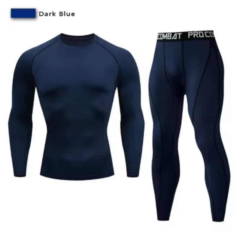 Men's Compression Set Men Sportswear Gym Fitness Suits Training Jogging Sport Tights Clothing Rashguard Running Tracksuit Men