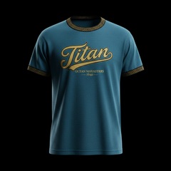 1940s Swimming Team Tee - Ocean Blue