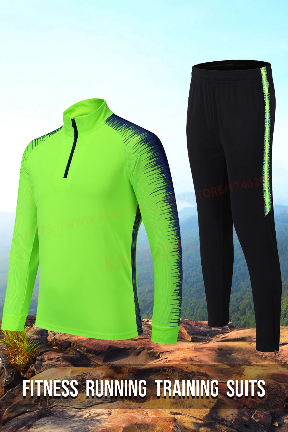 Men's Sports Set Running Gym Autumn Long Jerseys Pants Print Quick Dry Jogging Sportswear Basketball Uniform Training Tracksuit