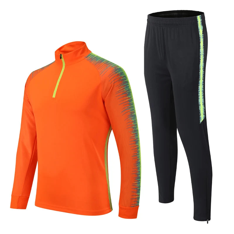 Men's Sports Set Running Gym Autumn Long Jerseys Pants Print Quick Dry Jogging Sportswear Basketball Uniform Training Tracksuit