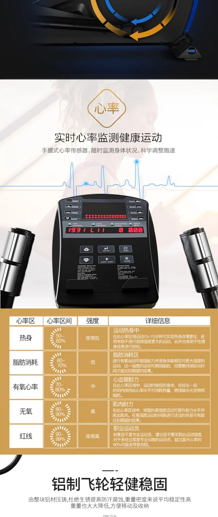 GYM Elliptical SRJOINFIT Commercial Indoor Fitness Equipment OEM Elliptical Instrument Space Walk Machine Gymnasium