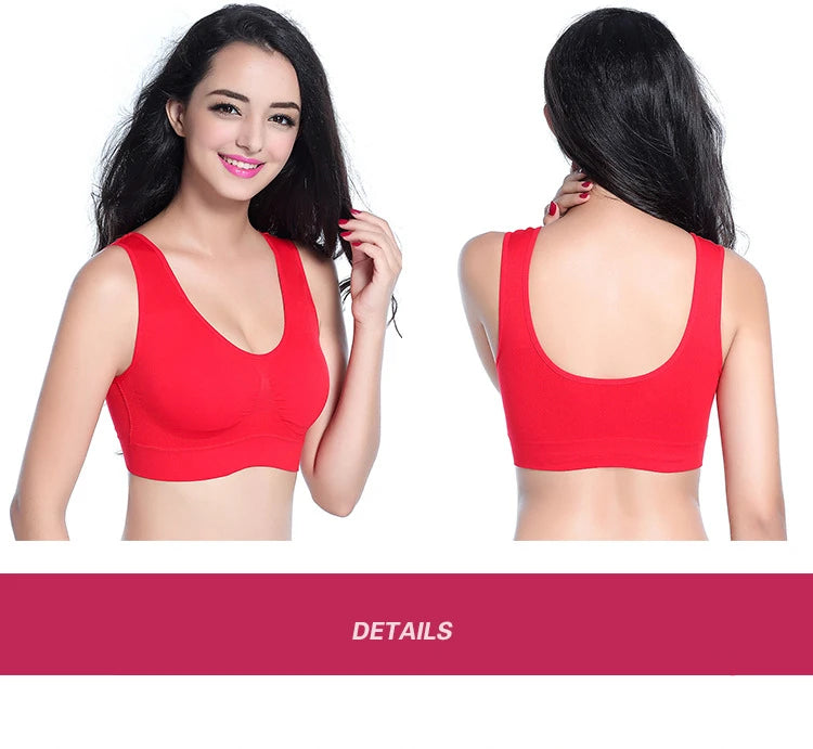 Women Sport Yoga Bra Running Vest Gym Workout Underwear Padded Crop Tops Female Sportswear Brassiere Push Up Fitness Bras