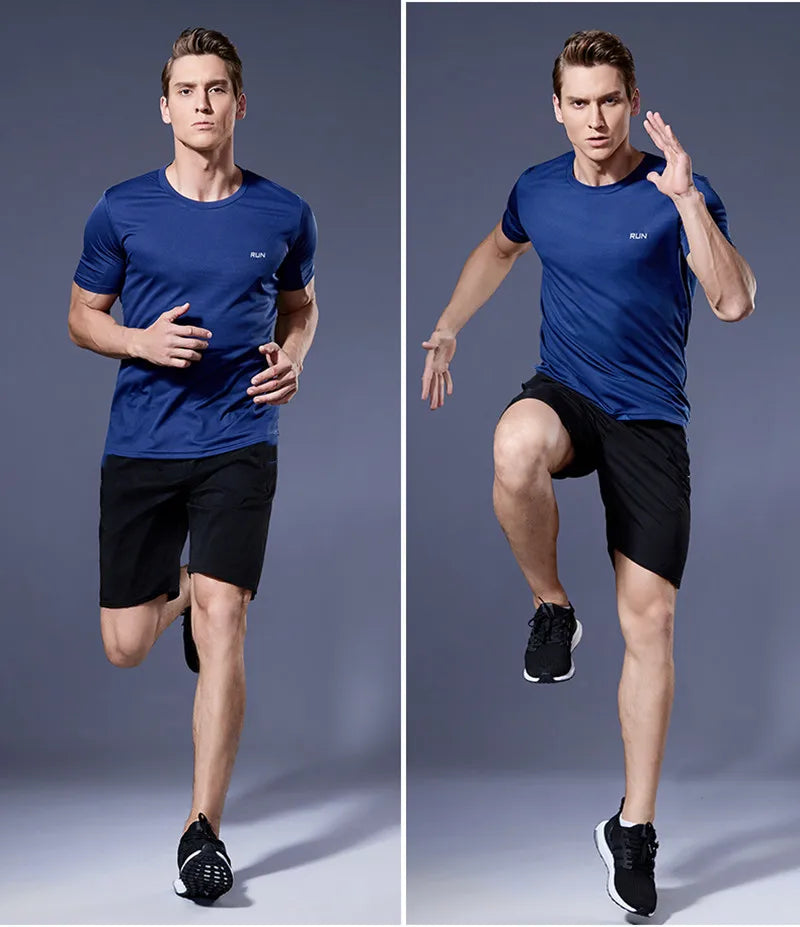 Men's Sportswear Tracksuit Gym Compression Clothing Fitness Running Set Athletic Wear T Shirts Ropa Deportiva Hombre Camisetas