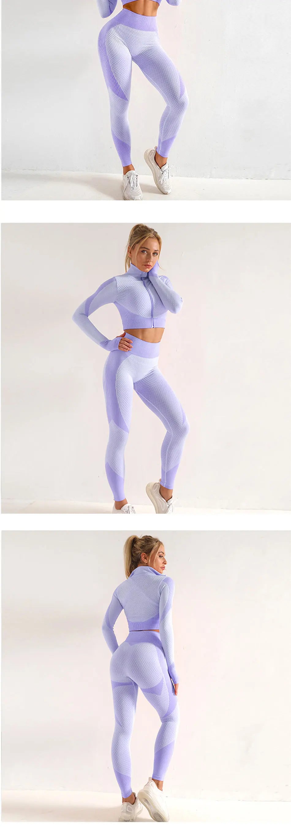 Women Fitness Sport Yoga Suit Seamless Women Yoga Sets Long Sleeve Clothing Female Sport Gym Suits Wear Running Clothes