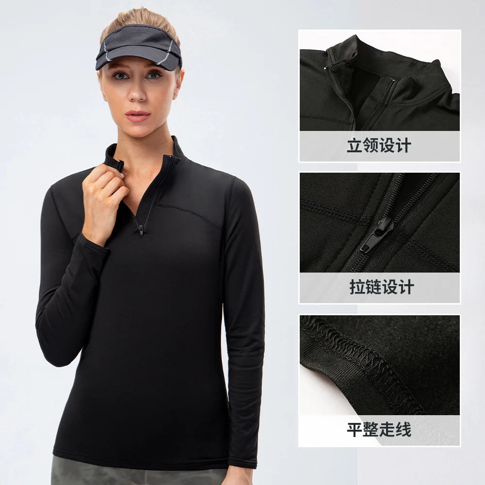 Autumn And Winter Women's Warm Clothing Yoga Self-Cultivation Two-Piece Suit Plus Velvet Sportswear Sports Fitness Sportswear
