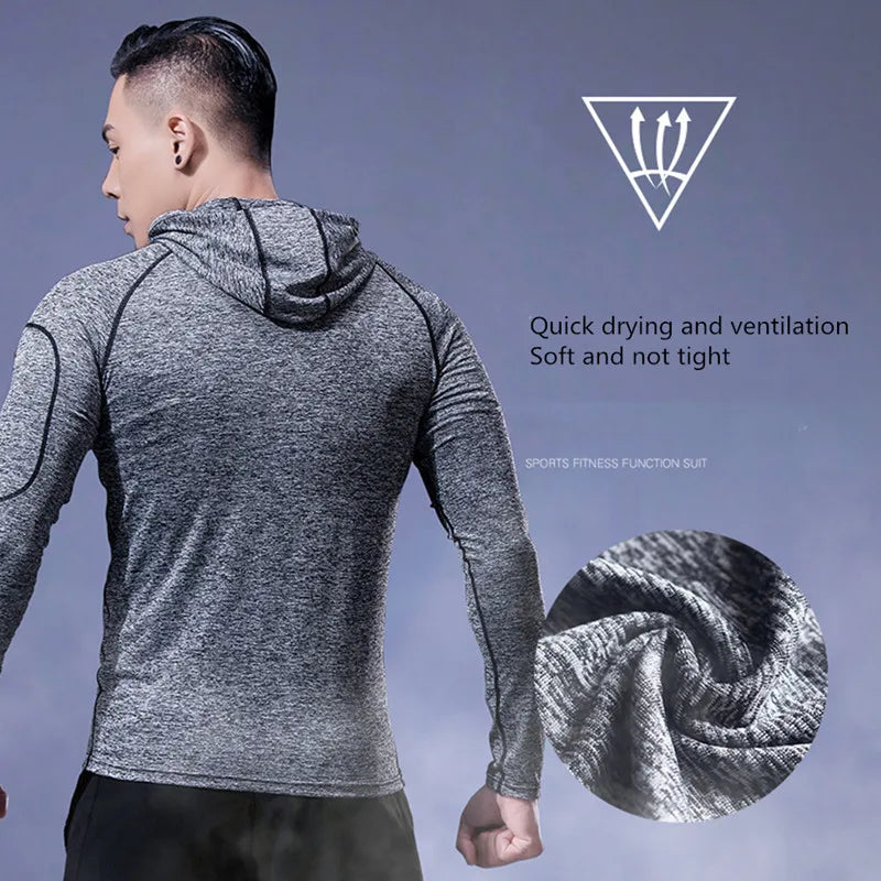 Men's Fitness Sportswear Winter Running Jacket Tight Wear Sport Top Coat Gym Clothing Sweatshirt Training Running Jersey Outfits