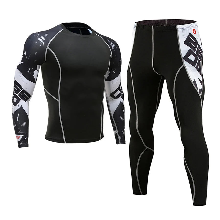 Men's Compression Sportswear Suits Gym Tights Training Clothes Workout Jogging Sports Set Running Rashguard Tracksuit For Men