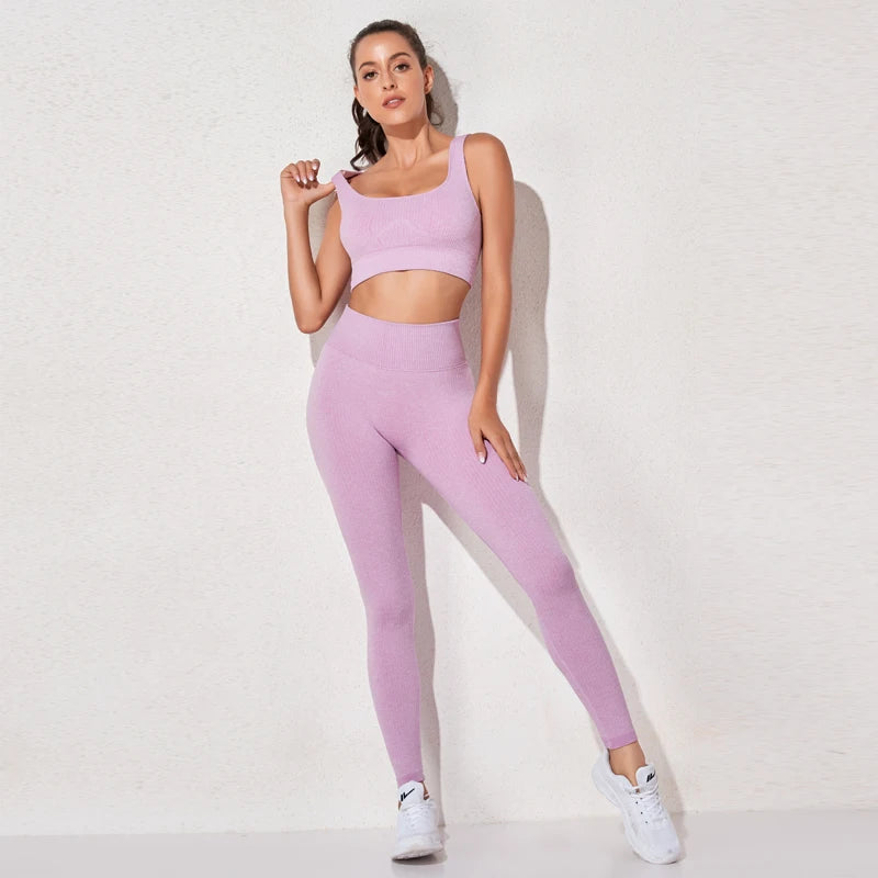 Women's Sportswear Fitness Yoga Sets High Waist Sports Leggings Yoga Bra Gym Clothing Workout Sport Suits