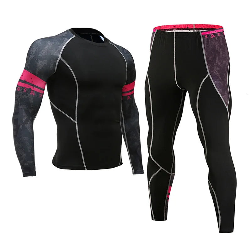 Men's Compression Sportswear Suits Gym Tights Training Clothes Workout Jogging Sports Set Running Rashguard Tracksuit For Men