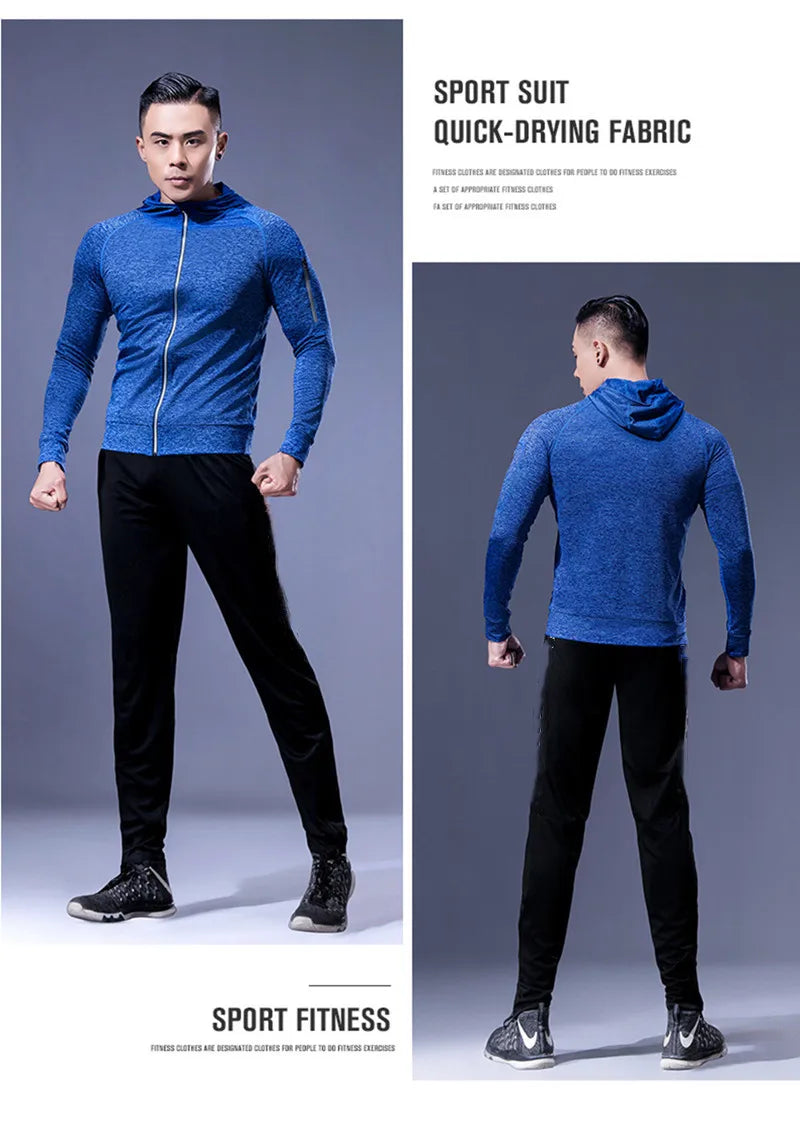 Men's Fitness Sportswear Winter Running Jacket Tight Wear Sport Top Coat Gym Clothing Sweatshirt Training Running Jersey Outfits