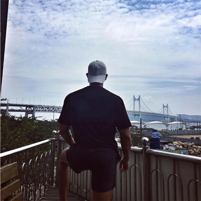 Oversized Gym Clothing Fitness Mens T Shirt Street Hip Hop Sportswear Loose Half Sleeve T-shirt Muscle Man Bodybuilding Tshirt