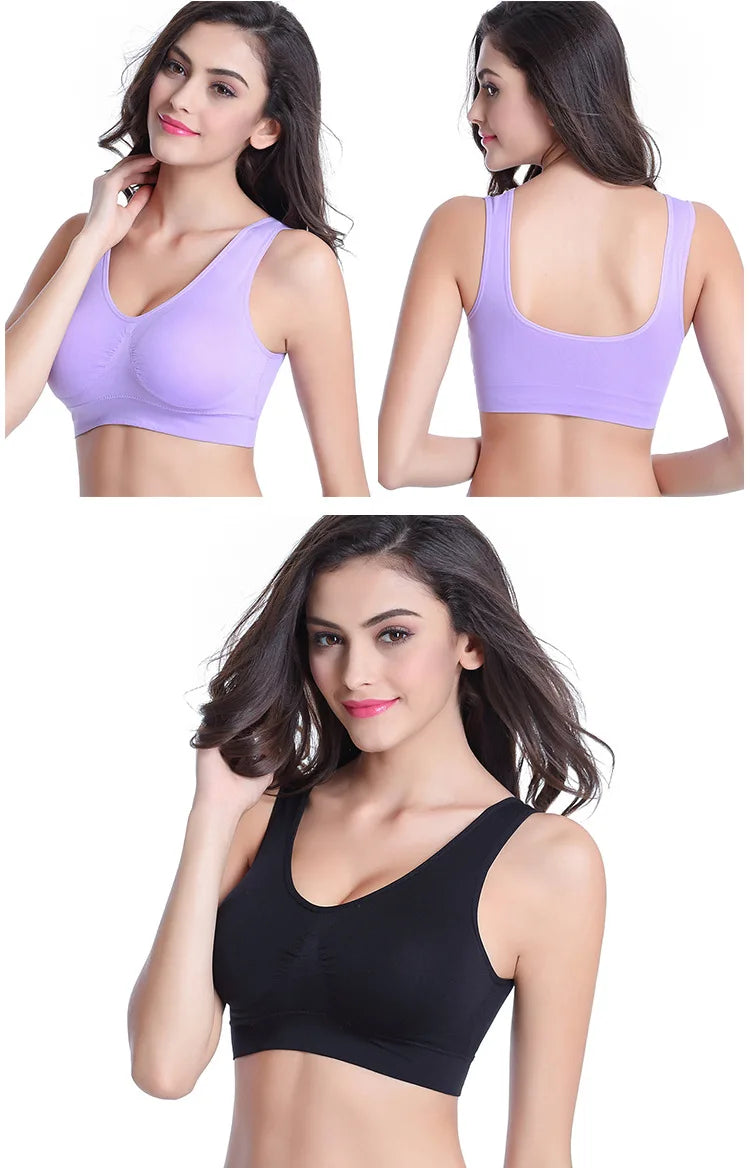 Women Sport Yoga Bra Running Vest Gym Workout Underwear Padded Crop Tops Female Sportswear Brassiere Push Up Fitness Bras