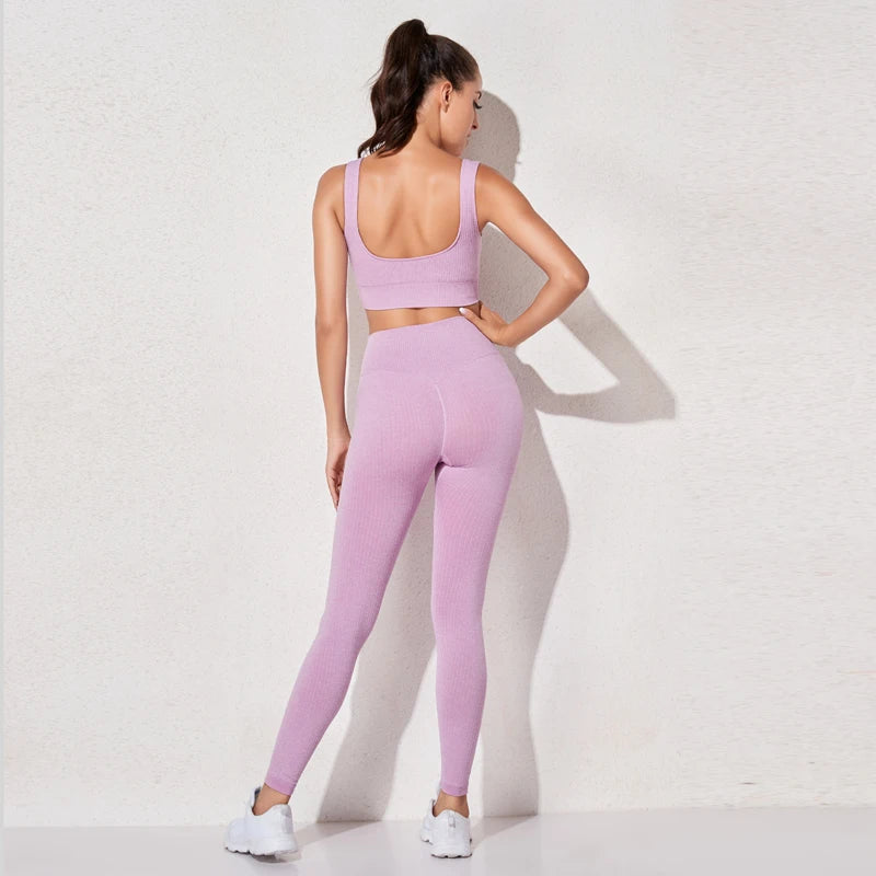 Women's Sportswear Fitness Yoga Sets High Waist Sports Leggings Yoga Bra Gym Clothing Workout Sport Suits