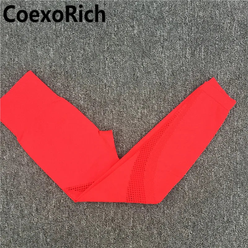 Yoga Set Women Fitness Gym Clothing Sport Suit Seamless Hollow Out Long Sleeve Crop Top High Waist Workout Leggings Sportwear