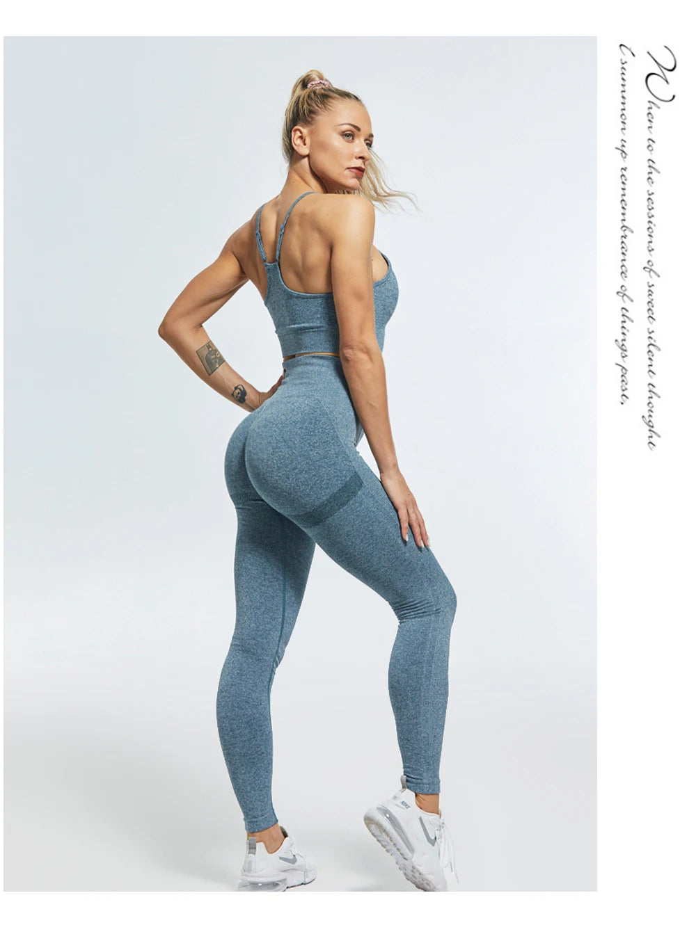 2 Piece Seamless Yoga Set Sports Tracksuit Women Gym Two Piece Set Clothing Fashion Fitness Suits Outfit Bra Leggings Sportswear