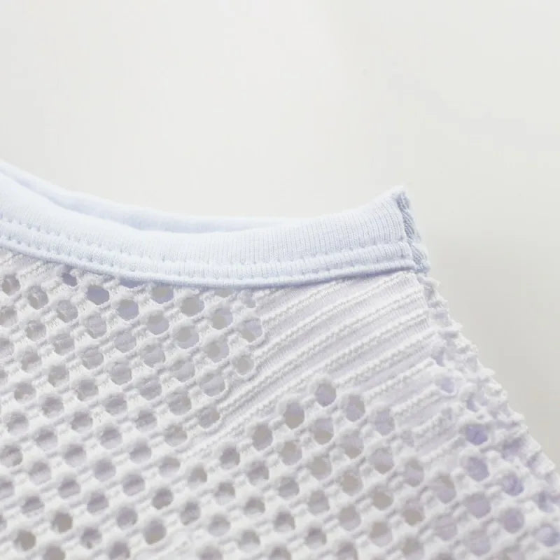 Men's Shirt Tank Top Gym Clothing Bodybuilding Mesh See Through Fitness Shirt Breathable Ropa Interior Singlet Erkek Giyim