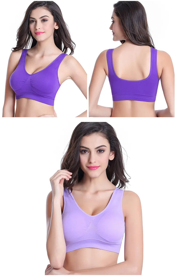 Women Sport Yoga Bra Running Vest Gym Workout Underwear Padded Crop Tops Female Sportswear Brassiere Push Up Fitness Bras