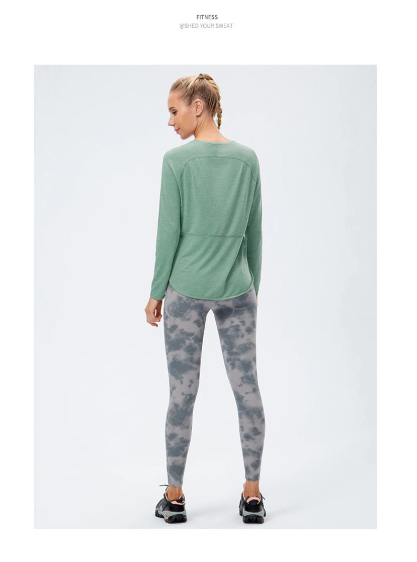 Women Gym Sports Top Women Training Fitness t Shirt Gym Clothes Winter Long Sleeve Yoga Top Seamless Running Shirt Yoga Clothing