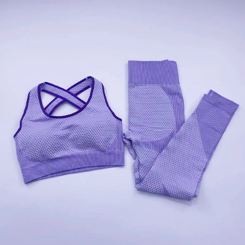 Women Fitness Sport Yoga Suit Seamless Women Yoga Sets Long Sleeve Clothing Female Sport Gym Suits Wear Running Clothes