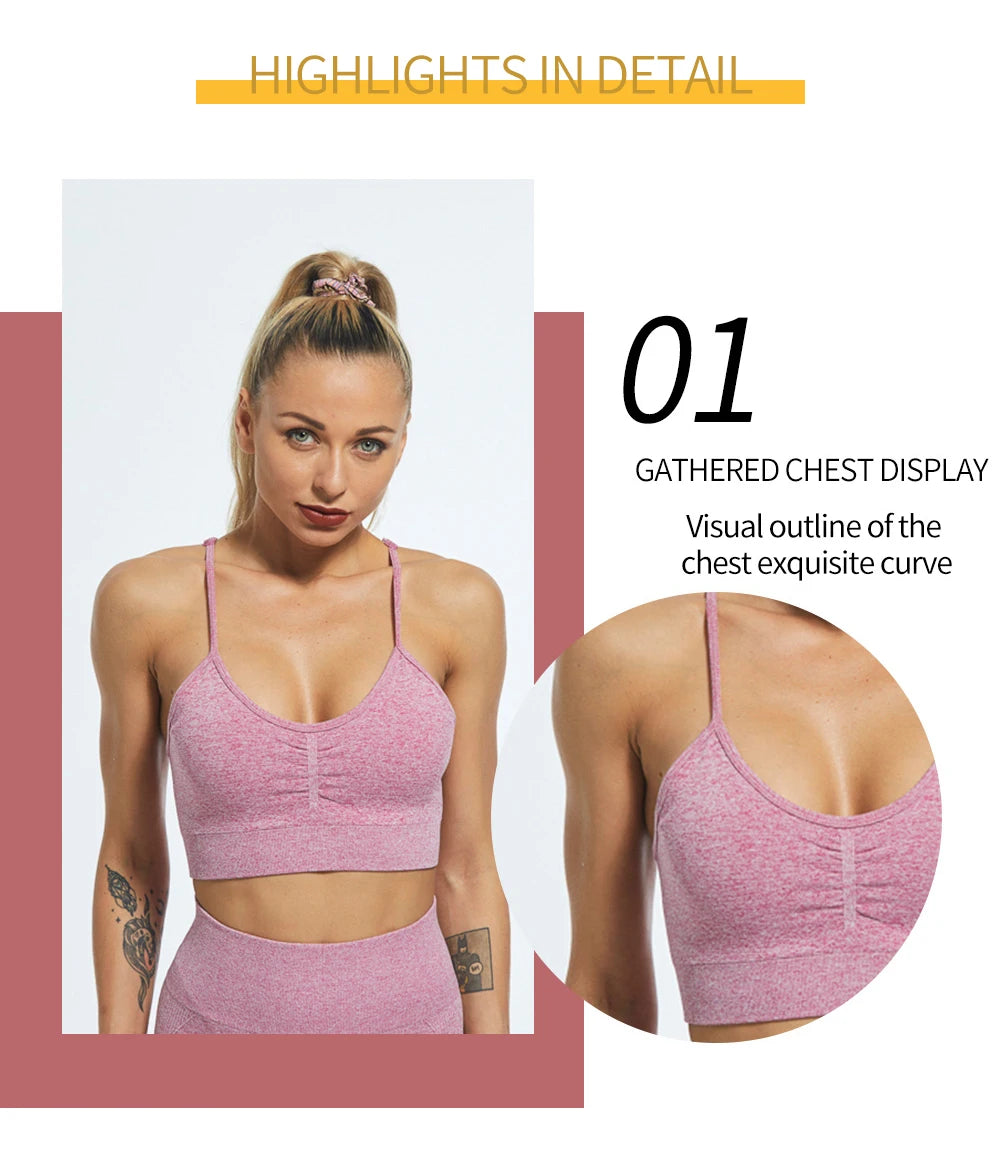 2 Piece Seamless Yoga Set Sports Tracksuit Women Gym Two Piece Set Clothing Fashion Fitness Suits Outfit Bra Leggings Sportswear