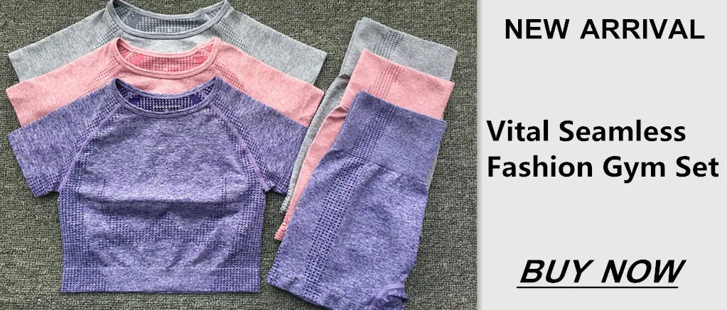 Yoga Set Women Fitness Gym Clothing Sport Suit Seamless Hollow Out Long Sleeve Crop Top High Waist Workout Leggings Sportwear