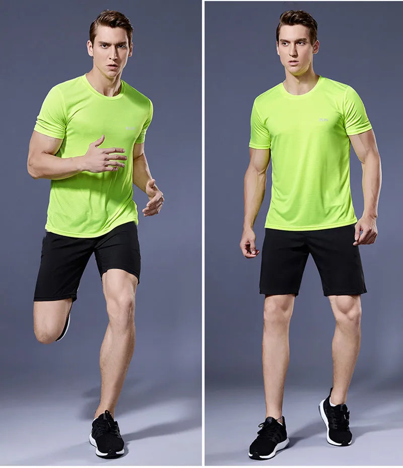 Men's Sportswear Tracksuit Gym Compression Clothing Fitness Running Set Athletic Wear T Shirts Ropa Deportiva Hombre Camisetas