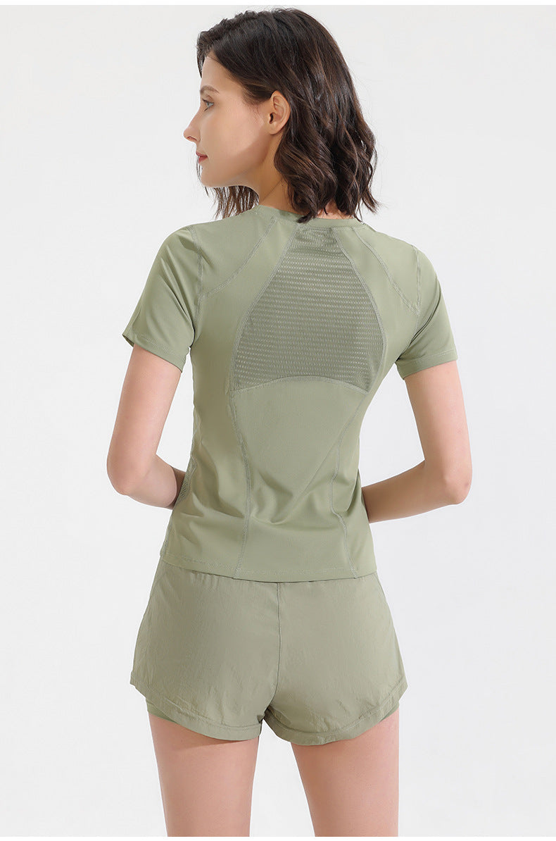 Women Gym Yoga Wear Sport High Waist Short Pocket Run Women Sportswear Fitness Outfi Push Up Quick Drying Summer Sport Clothing