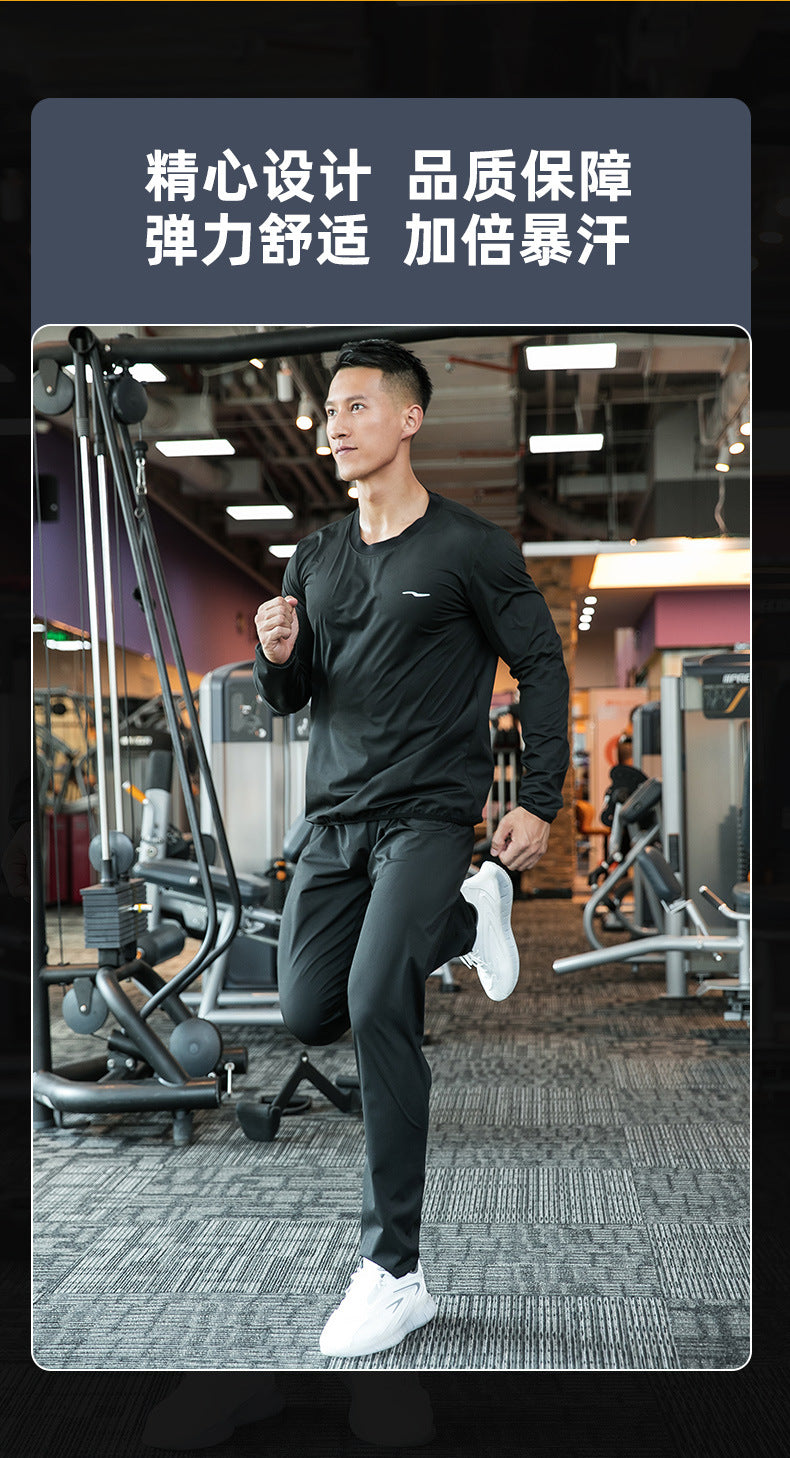 Sauna Suit Men Anti Rip Sweat Suits Gym Boxing Workout Jackets Waist Vest Trainer Workout Exercise Fitness Gym Long Sleeve Shirt