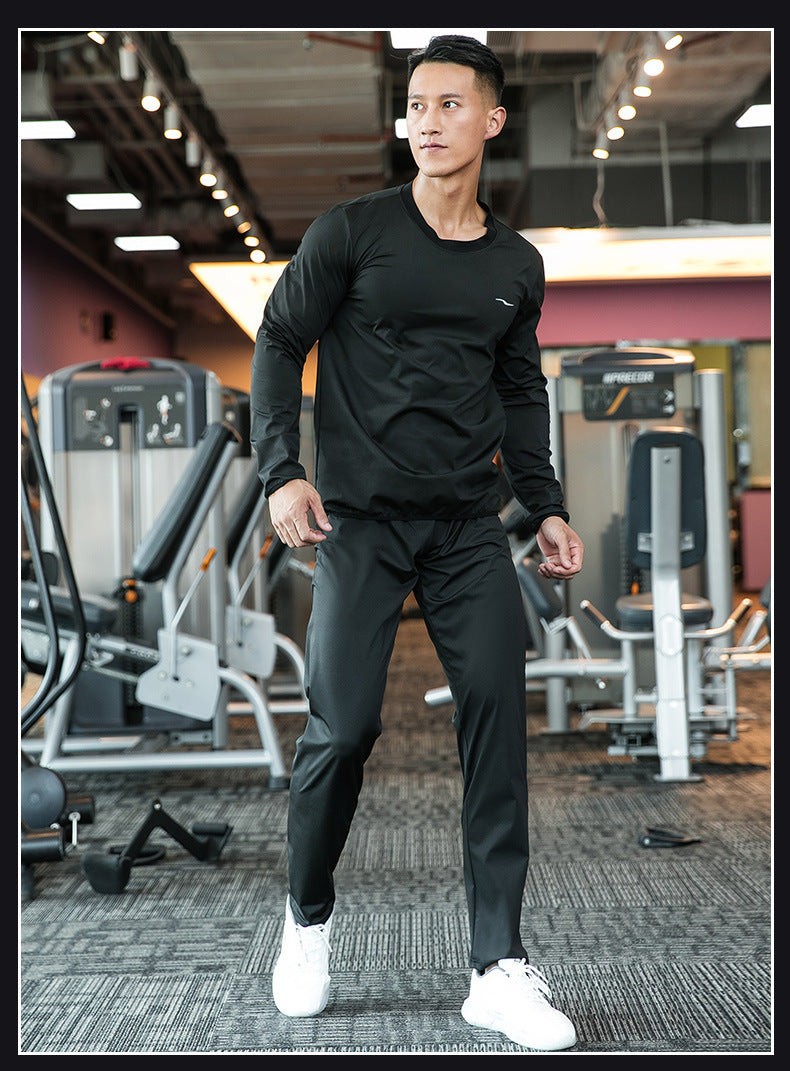 Sauna Suit Men Anti Rip Sweat Suits Gym Boxing Workout Jackets Waist Vest Trainer Workout Exercise Fitness Gym Long Sleeve Shirt