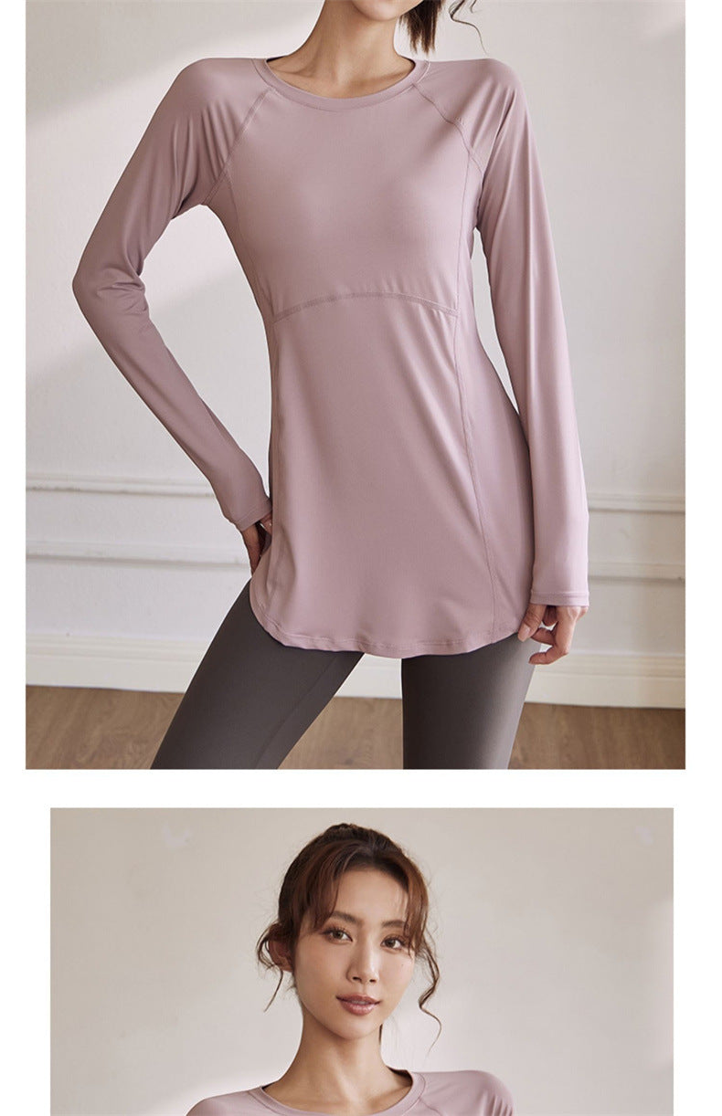 Sportswear Woman Gym 2025 Yoga Clothes Women Butt Cover Short Sleeve T-Shirt Quick Dry Fitness Top Breathable Slim Running Shirt