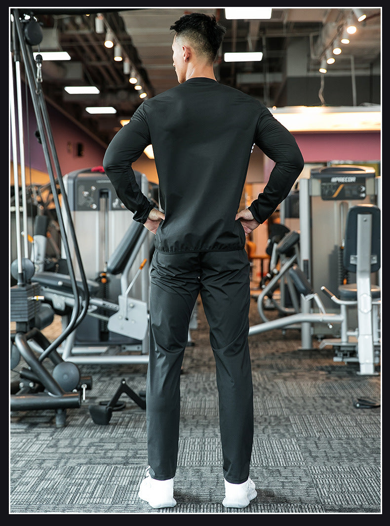 Sauna Suit Men Anti Rip Sweat Suits Gym Boxing Workout Jackets Waist Vest Trainer Workout Exercise Fitness Gym Long Sleeve Shirt