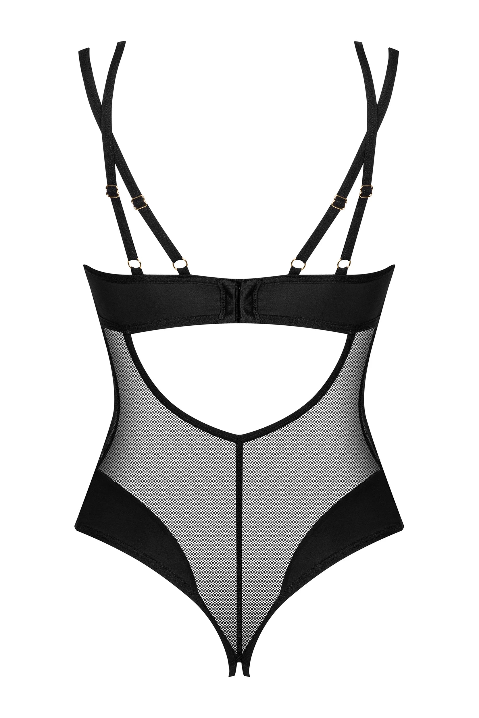 Crotchless Mesh Black Teddy: Obsessive Lingerie Ultimate Allure-3