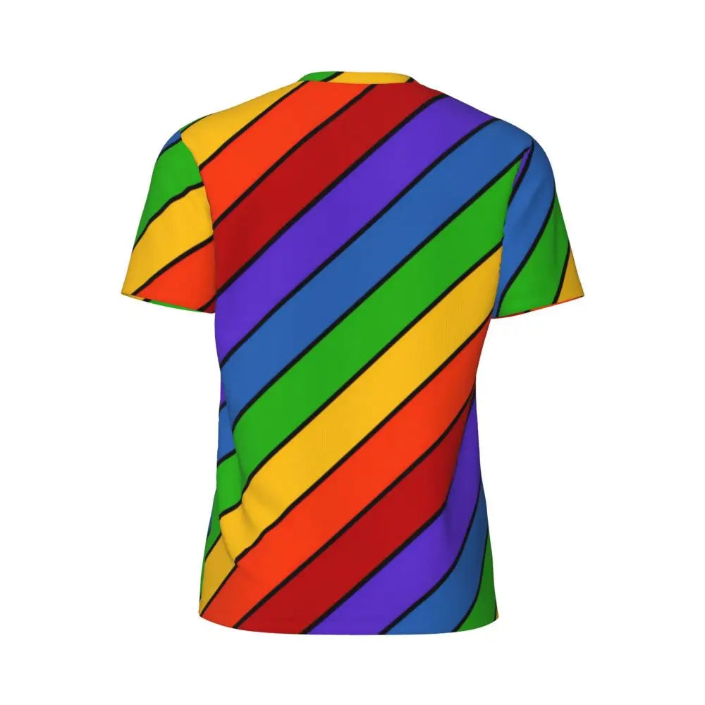 Gym T Shirt For Men Mondrian Line T-Shirts Trendy Cool Colorful Plaid Summer Tees O Neck Y2K Retro Graphic Clothing Gift Idea