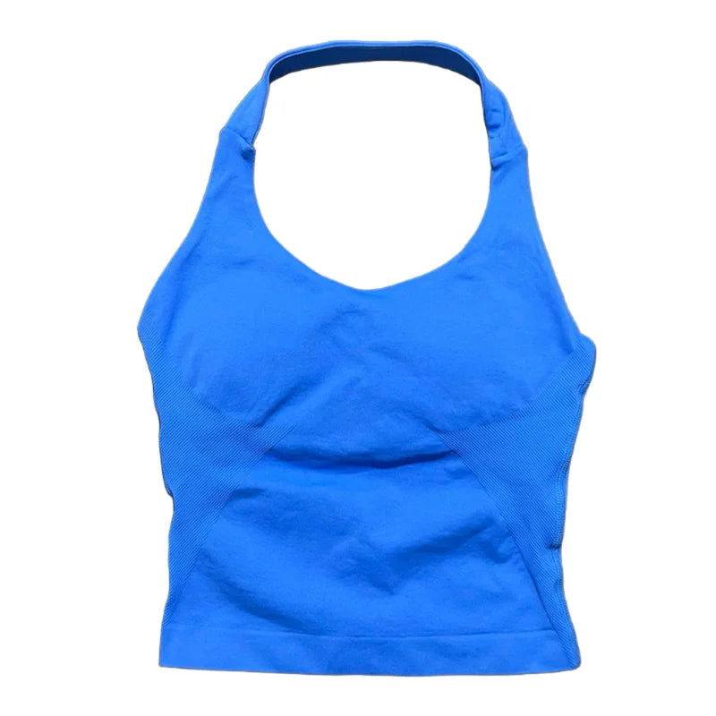Woman  Yoga Clothing Backless Tank Tops Gym Vest  Push Up Sport Bras Running Vest Workout Tops Activewear Exercise Fitness
