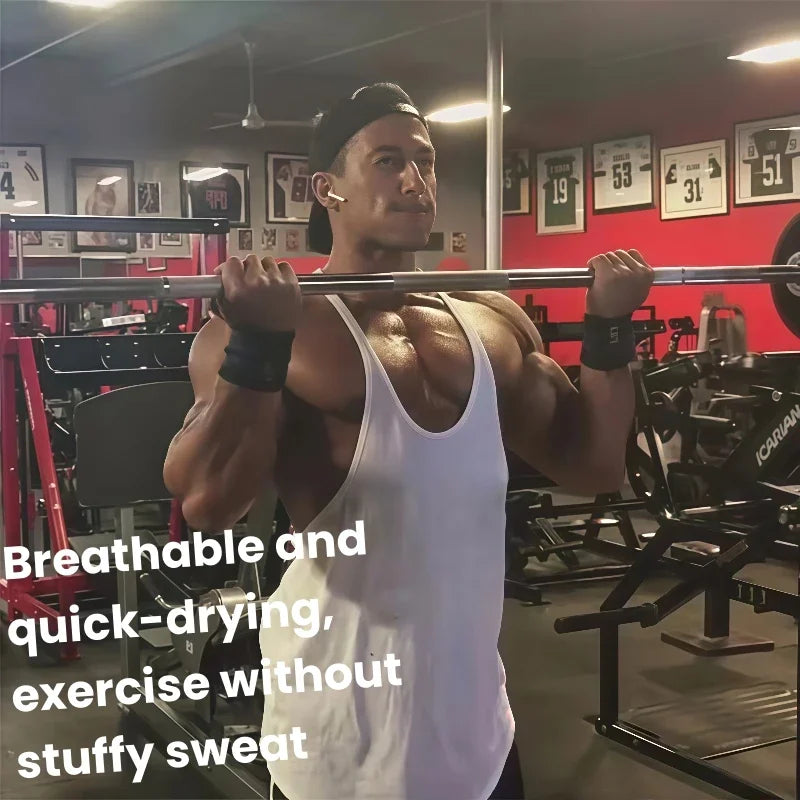 2025 Men's Clothing Bodybuilding and Fitness Stringers Athletic Training Vest Gym Men's Sportswear Workout Vest Muscle