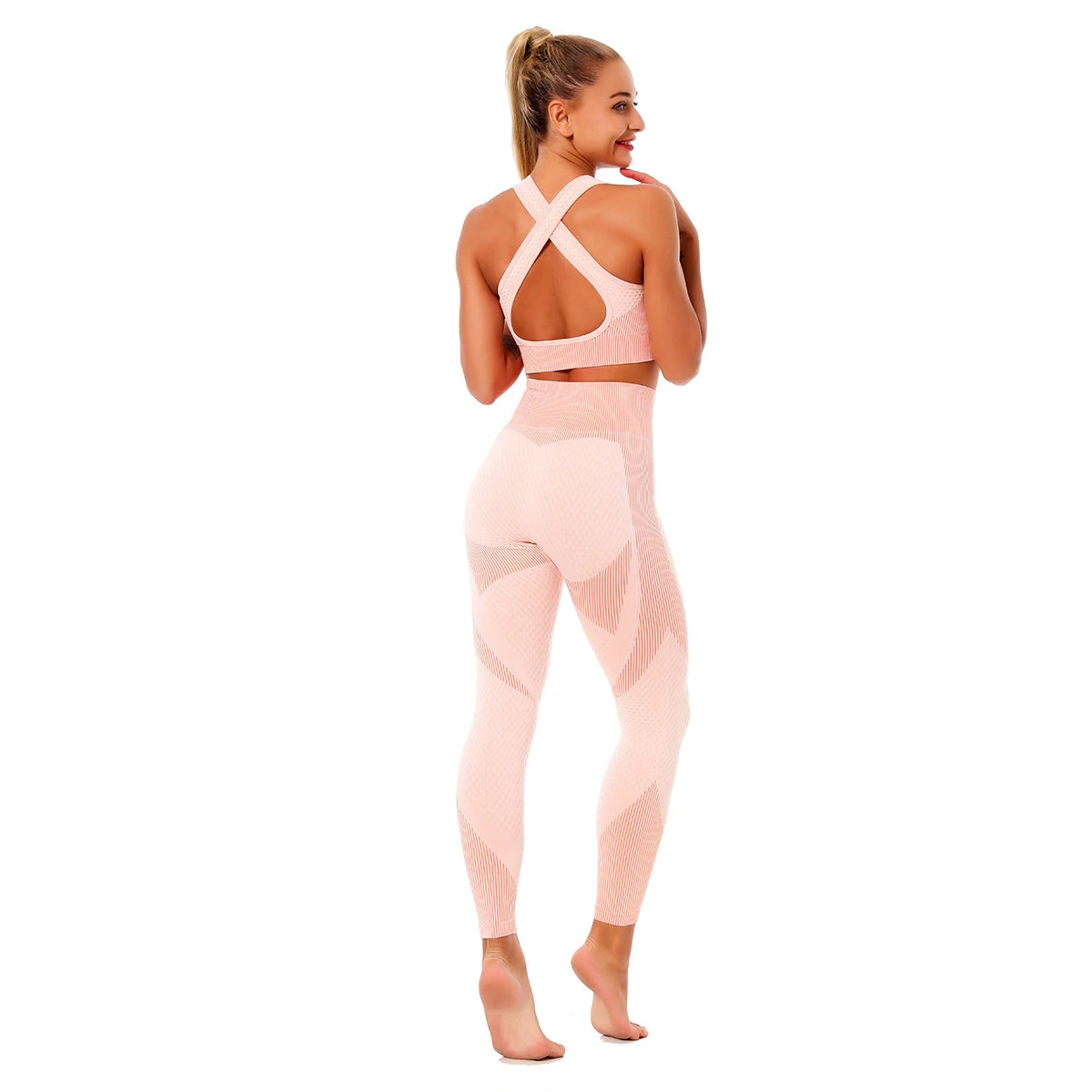 High Waist Leggings+Sport Bra Women Seamless Yoga Set Fitness Clothing Gym Suits Workout Clothes Woman Jogging Sportwear