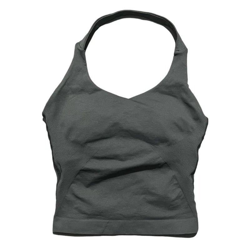 Woman  Yoga Clothing Backless Tank Tops Gym Vest  Push Up Sport Bras Running Vest Workout Tops Activewear Exercise Fitness