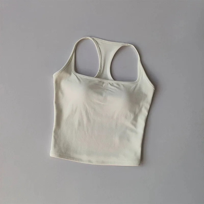 Sports and Fitness Vest with Chest Pad Summer Shockproof Beauty Back Nude Feeling Suit Pilates Training Yoga Top Yoga Clothing