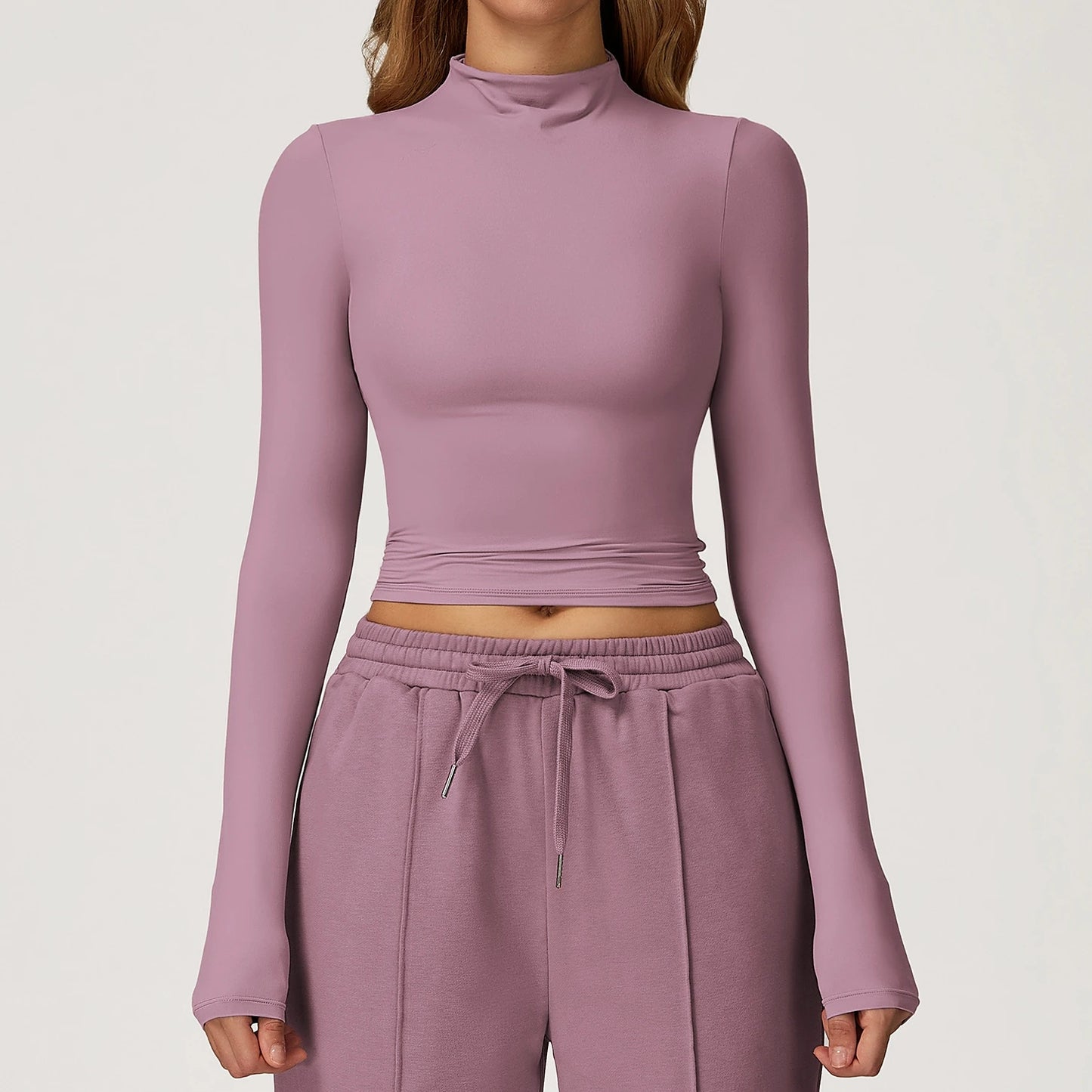 Yoga Shirts for Women 2025 Long Sleeve Quick-drying Fitness Sports Top Gym Clothes Workout Top High-necked Versatile Outer Wear