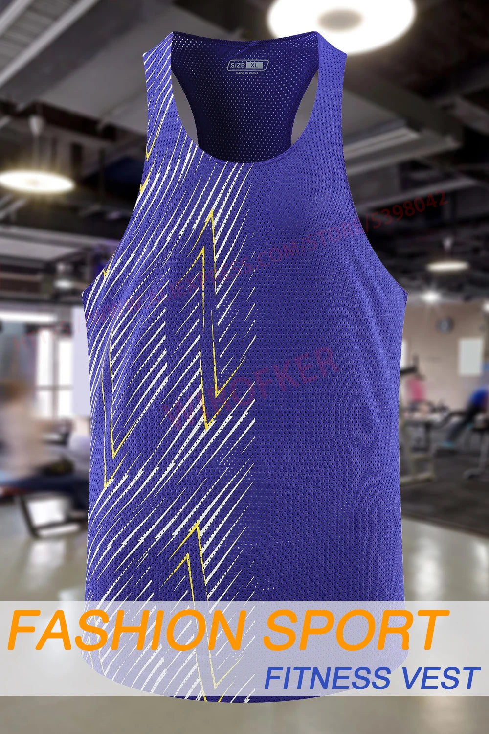 Men Casual Sport Vests Quick Dry Breathable Fitness Running Gym Sleeveless Mesh Workout Vests Prints Bodybuilding Muscle Singlet