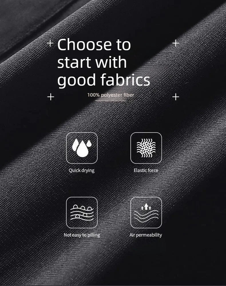 Men's Waterproof Casual Sportswear Set Tight Fitting Trendy Gym Running Clothes for Spring Summer Morning Jogging